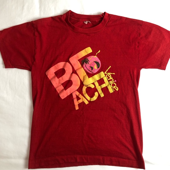 VINTAGE 80s/ 90s Venice Beach T Shirt Surf Wear Gear - Picture 3 of 11